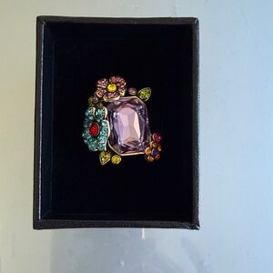 Heidi Daus Amethyst and Emerald Ring size 6
